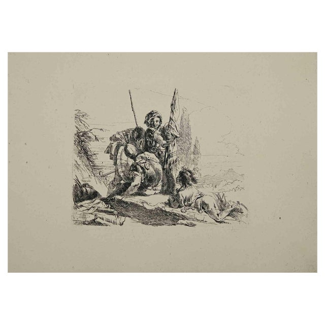 Giovanni Battista Tiepolo, Two Soldiers, Etching, 1785 For Sale