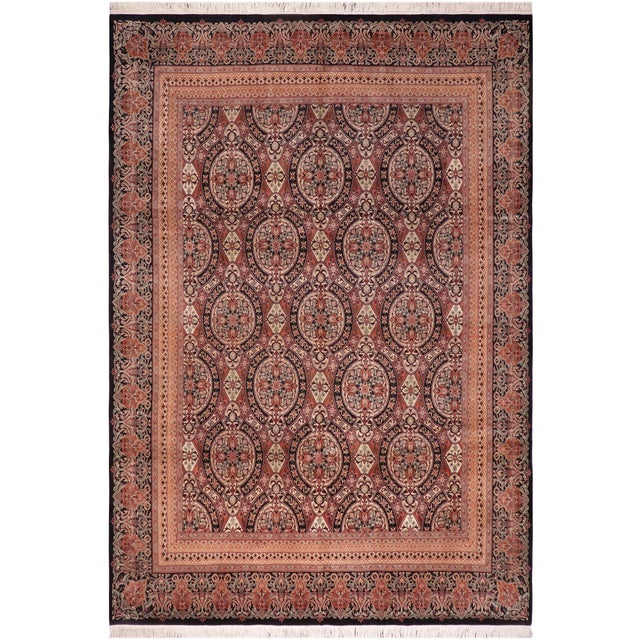 Beautiful 1990's Pak-Persian Black/Gold Wool Rug - 8'0'' X 10'0'' For Sale - Image 9 of 9