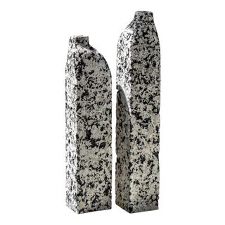 Block White Vases by Donatas Zukauskas, Set of 2 For Sale