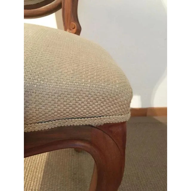 Chairs in Walnut and Linen, Italy, 1990s, Set of 4 For Sale - Image 11 of 18