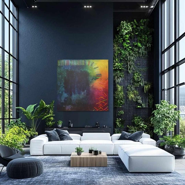 Contemporary "Falling for You" Original Contemporary Abstract Painting by Mel Rea For Sale - Image 3 of 4