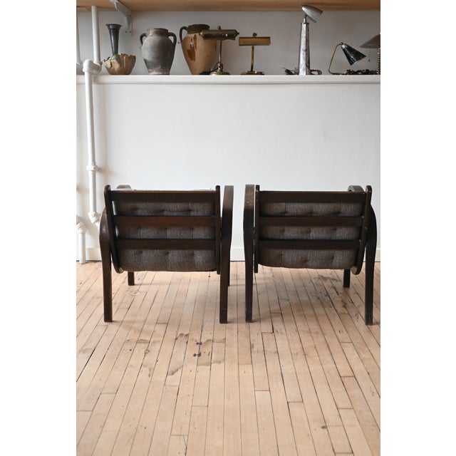 1940's Karel Koželka & Antonín Kropáček Armchairs, a Pair For Sale In New York - Image 6 of 10