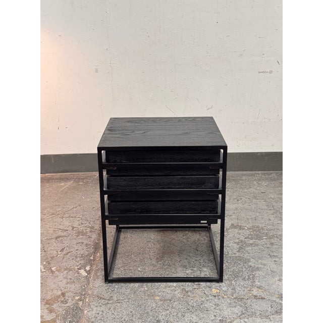 Contemporary Three Drawer Nightstand For Sale - Image 9 of 12