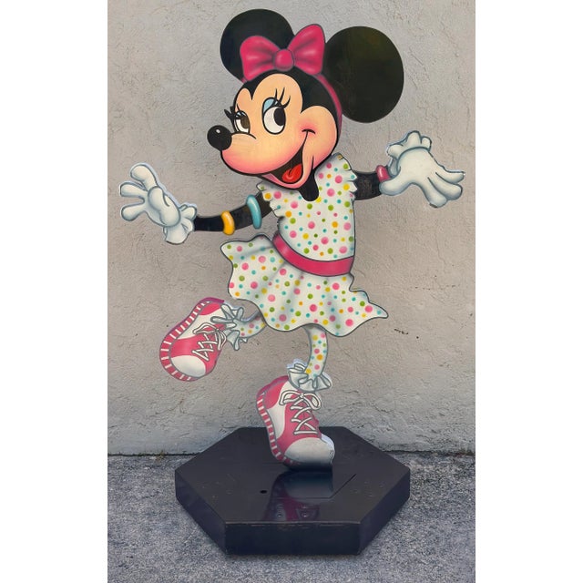 Figurative Walt Disney Life-Size Sculpture of Dancing Minnie Mouse on Wheeled Base For Sale - Image 3 of 10