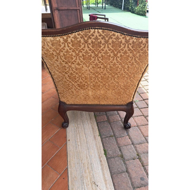 Louis XV English Lounge Chair in Mahogany For Sale - Image 6 of 7