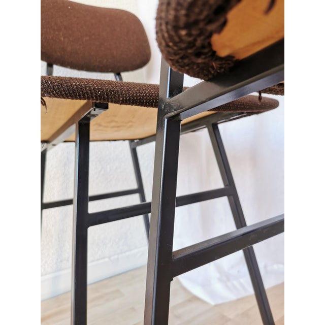 Vintage Dining Chairs with Brown Fabric from Stol Kamnik, 1970s, Set of 4 For Sale - Image 9 of 18