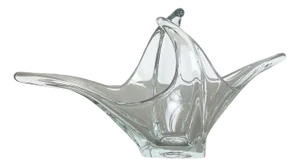 Floral Glass Lucid Bowl, Italy, 1970s