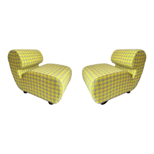 Mid-Century Modern Pair of Slipper Chairs P. Italy, 1970s