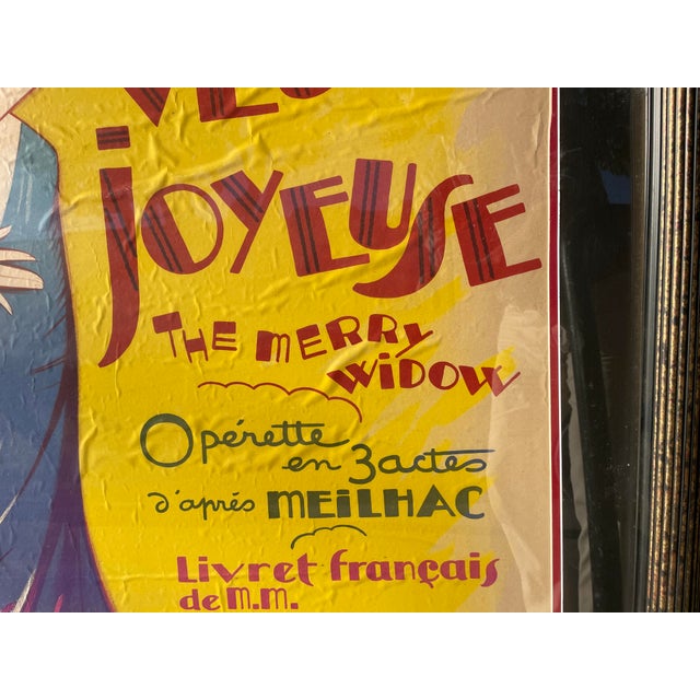 Vintage Art Deco La Veuve Joyeuse Movie Poster For Sale - Image 4 of 8