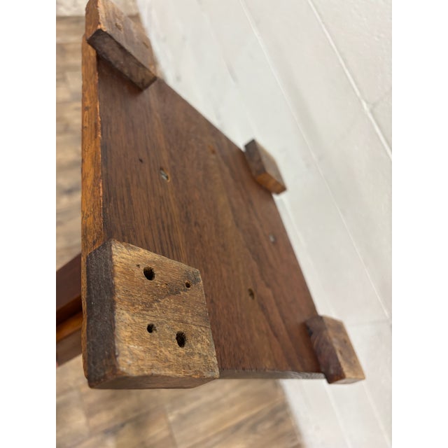 Antique Mission Arts and Crafts Oak Pedestal Plant Stand Statue Pedestal For Sale - Image 9 of 9