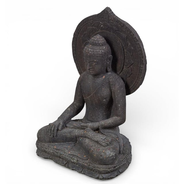 Stone Mid 20th Century Carved Stone Buddha For Sale - Image 7 of 12