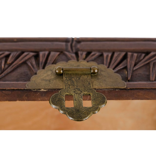 36" Vintage Antique Chinese Carved Camphor Chest Featuring Guan Yin For Sale - Image 16 of 18
