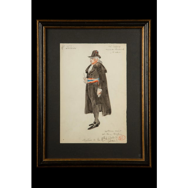 Original watercolor opera costume design by Charles Betout, the principal costume designer for the Comédie-Française in...