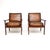 A beautifully designed pair of vintage Scandinavian armchairs by Frederik Kayser. They were made in Norway by Vatne...