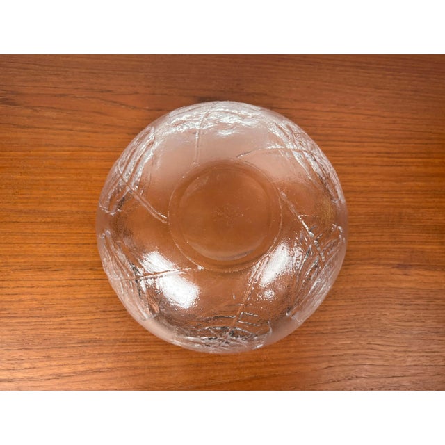 Large Vintage Swedish Glass Bowl with Floral Decor by Ann Wärff for Kosta Boda, 1970s For Sale - Image 9 of 14