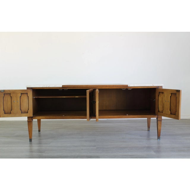 Vintage walnut low cabinet of coffee table with stone tops This cabinet is mint condition Dimensions; 53" Width x 18"...