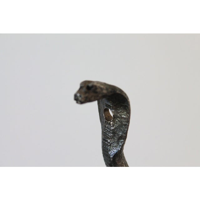 Gothic Vintage Black Cast Iron Cobra Snake Wall Hook For Sale - Image 3 of 7