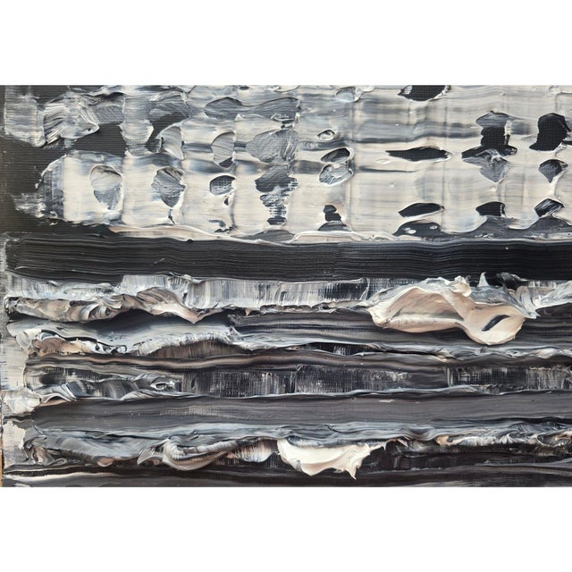 Emotional Topography — Horizon (No. 1) | Original Black & White Abstract Seascape by Diane Grant Emotional Topography —...