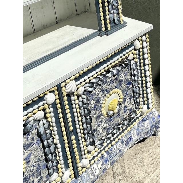 Vintage Shell Encrusted Tall Etagere For Sale - Image 12 of 12