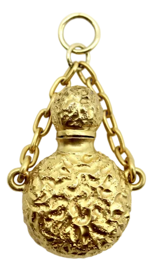 Late 19th Century Victorian 18k Gold Perfume Bottle Pendant