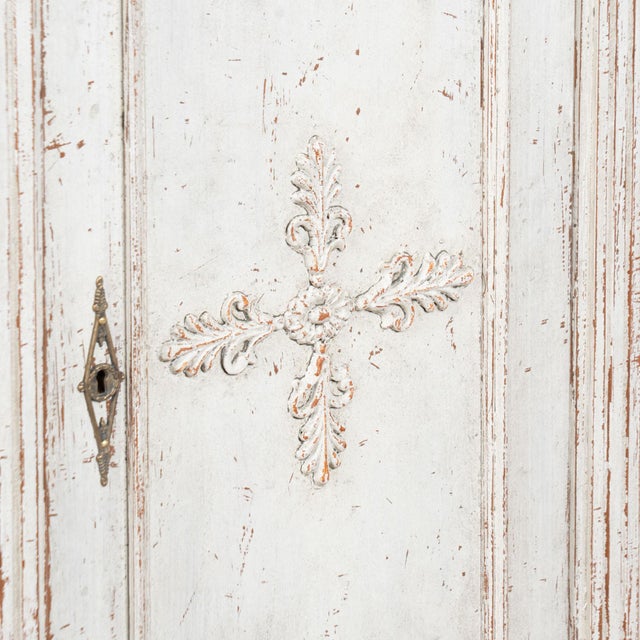 19th Century Swedish White Painted Gustavian Tall Sideboard For Sale - Image 14 of 18