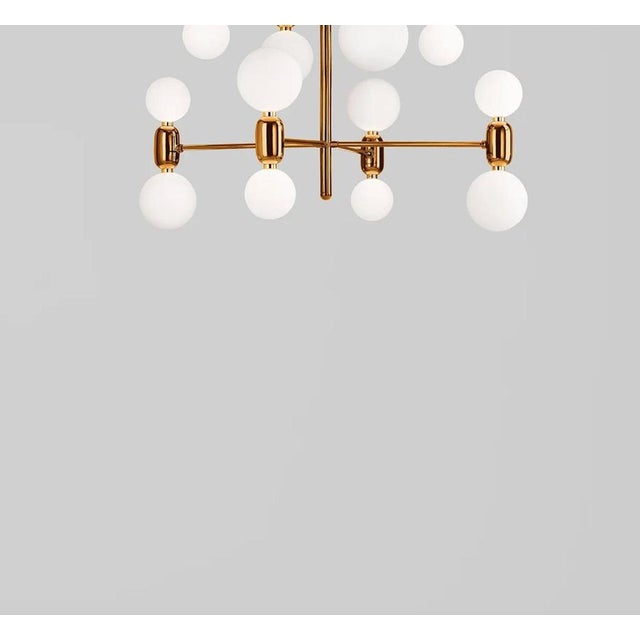 Gold Aballs 8 Golden Suspension Lamp in Metal and Glass by Jaime Hayon for Parachilna For Sale - Image 8 of 11