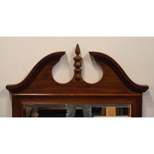 Cresent Furniture Solid Cherry Traditional Style 33" Pediment Mirror For Sale - Image 4 of 5