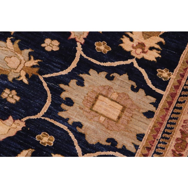 Bohemien Ziegler Blue Rust Hand-Knotted Wool Rug - 12'10'' X 15'10'' For Sale In New York - Image 6 of 8