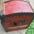 Well traveled child’s trunk; no key; measures 16”x28.25”x17”; in sturdy useable condition but, requires a few repairs to...