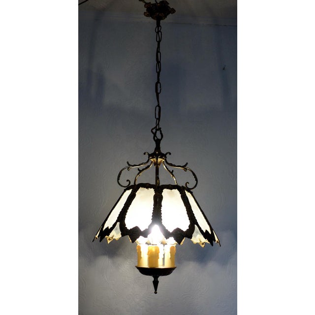 Antique French Brass and Glass Chandelier from Unbekannt, 1930s, in Very Good conditions. Designed 1920 to 1949 I have...