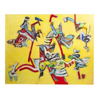 Abstract Acrylic on Paper Painting by James L. Bruch For Sale