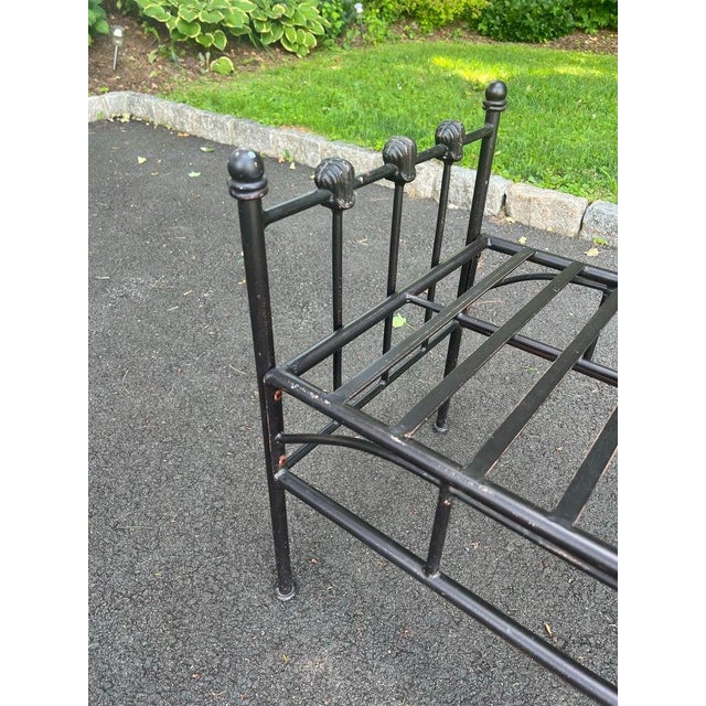 Black Wrought Iron Bench For Sale - Image 13 of 18