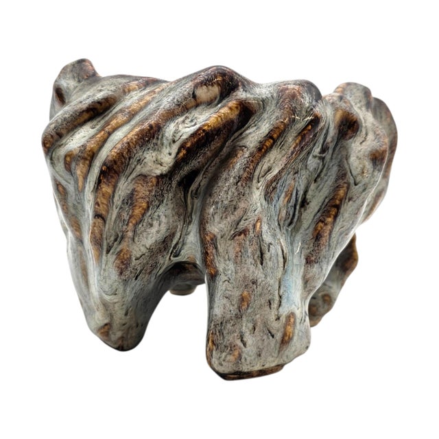 Late 20th Century Shiwan Ikebana Bowl Chinese Art Pottery Rock Bonsai Planter 6 Inch For Sale - Image 5 of 12