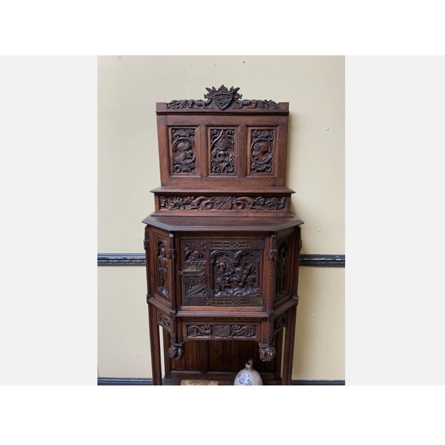 Late 19th Century Antique Neo-Gothic Wooden Buffet, 1870 For Sale - Image 5 of 13