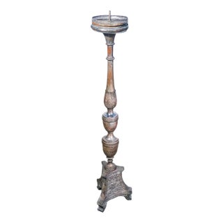 Silver-Plated Copper Candlestick, 18th Century For Sale