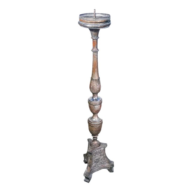 Silver-Plated Copper Candlestick, 18th Century For Sale