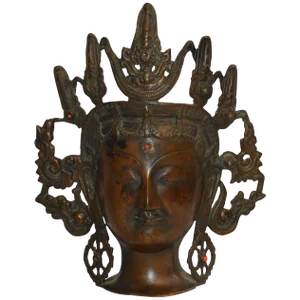 Vintage Thai Bronze Buddha Head From India