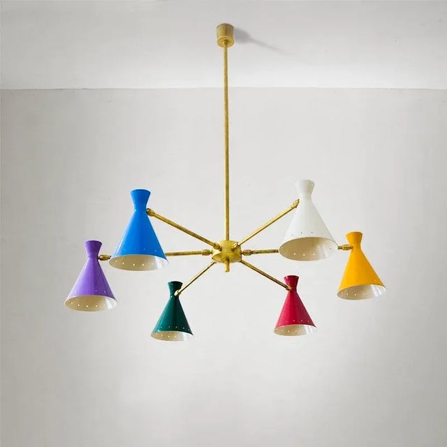 Mid-Century Modern Italian Adjustable Chandelier, 1960s For Sale - Image 4 of 7