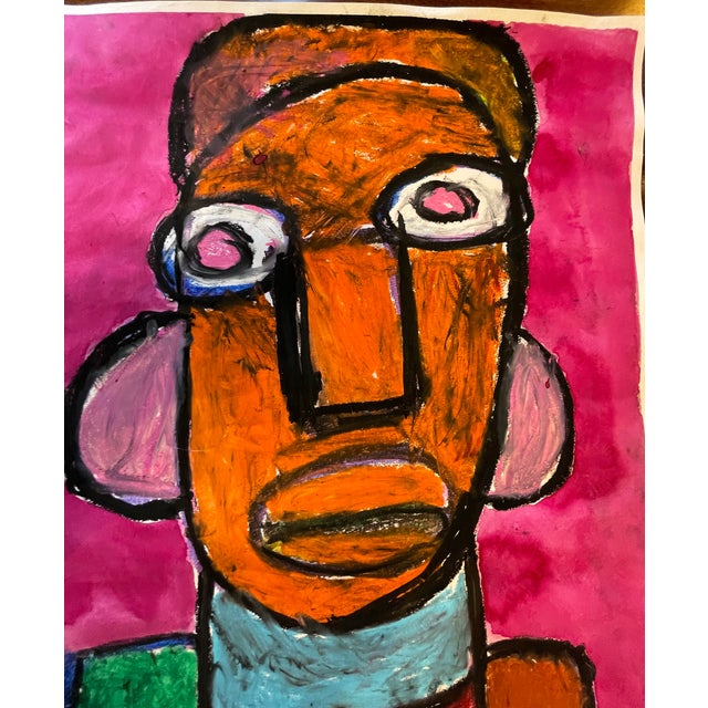 This artwork is an oil pastel portrait on paper created by artist Vincent Jackson. Jackson has been a studio artist at...
