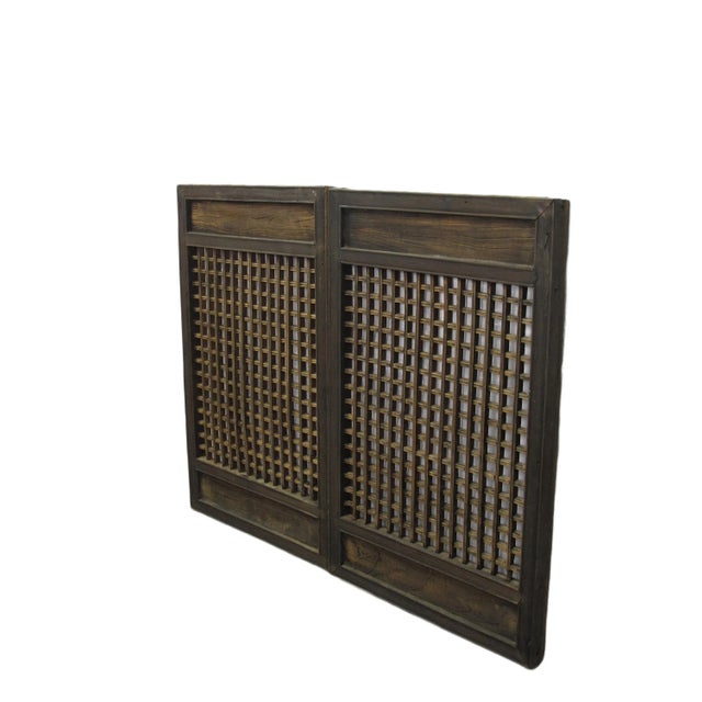 Chinese Pair of Antique Chinese Latticed Screen Panel 1 For Sale - Image 3 of 6