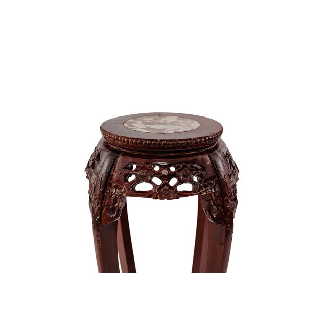Chinoiserie Late 20th Century Vintage Ming Dynasty Style Pedestal Plant Stand For Sale - Image 3 of 8