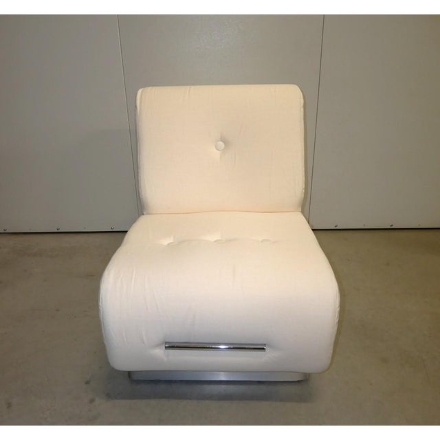 Beige Vintage Lounge Chair in White, 1970s For Sale - Image 8 of 15