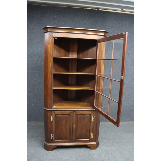 Henkel Harris Mahogany Two-Piece Corner Cabinet For Sale - Image 11 of 12