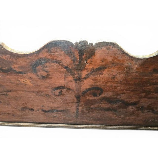 18th Century French Painted Wood Bench with High Back, 1750 For Sale - Image 4 of 11