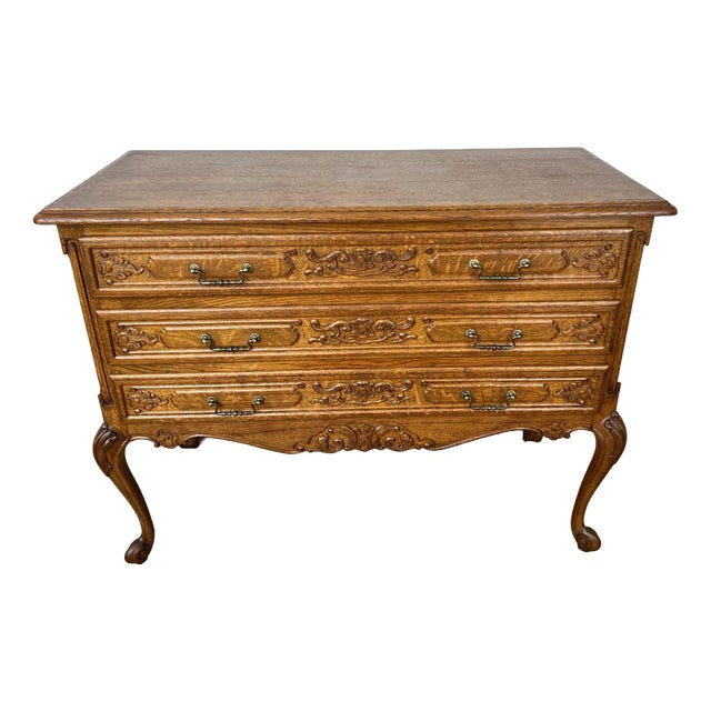 Vintage Louis French Oak Chest of Drawers For Sale
