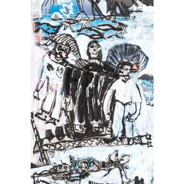 Paper Gerrit Thomas Rietveld, Large Painting, 2021, Paneled Acrylic and Ink on Printed Paper For Sale - Image 7 of 10