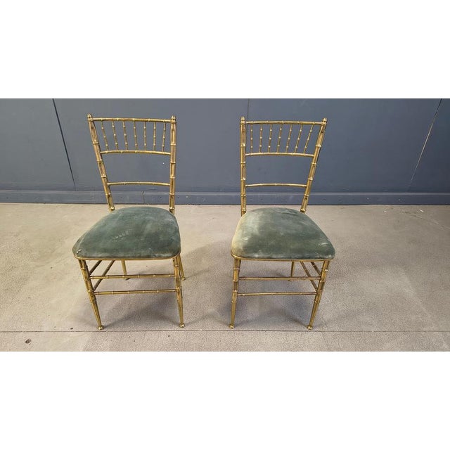 Brass Faux Bamboo Chairs, 1960s, Set of 2 For Sale - Image 13 of 14