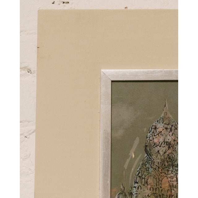 Printmaking Materials Mid 20th Century Dorothy Bowman City Edge Signed Lithograph For Sale - Image 7 of 8