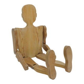 Mid-Century Modern Wooden Articulating Folk Art Mannequin For Sale