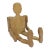 Mid-Century Modern Wooden Articulating Folk Art Mannequin For Sale